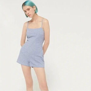 Urban Outfitters romper overall blue  and white gingham size small